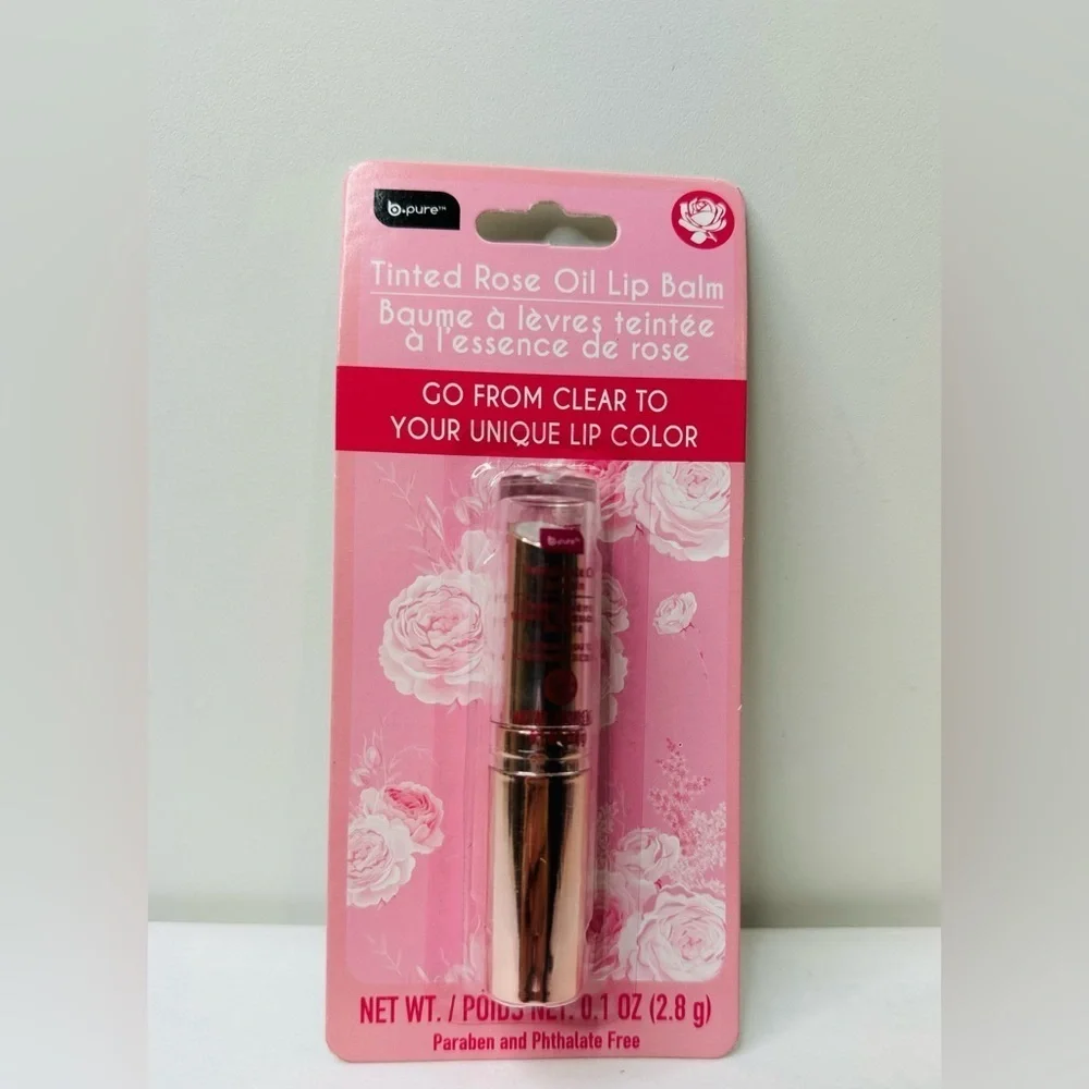 b. pure Color Changing Tinted Rose Oil Lip Balm Lip Stain PH‎ Adapting Color